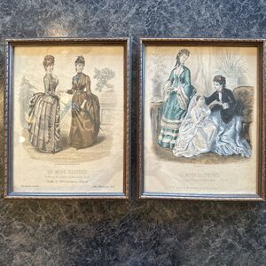 La‎ Mode Illustree Bureaux du Journal 56 Rue Jacob Paris 1862 Pair Wall Hangings